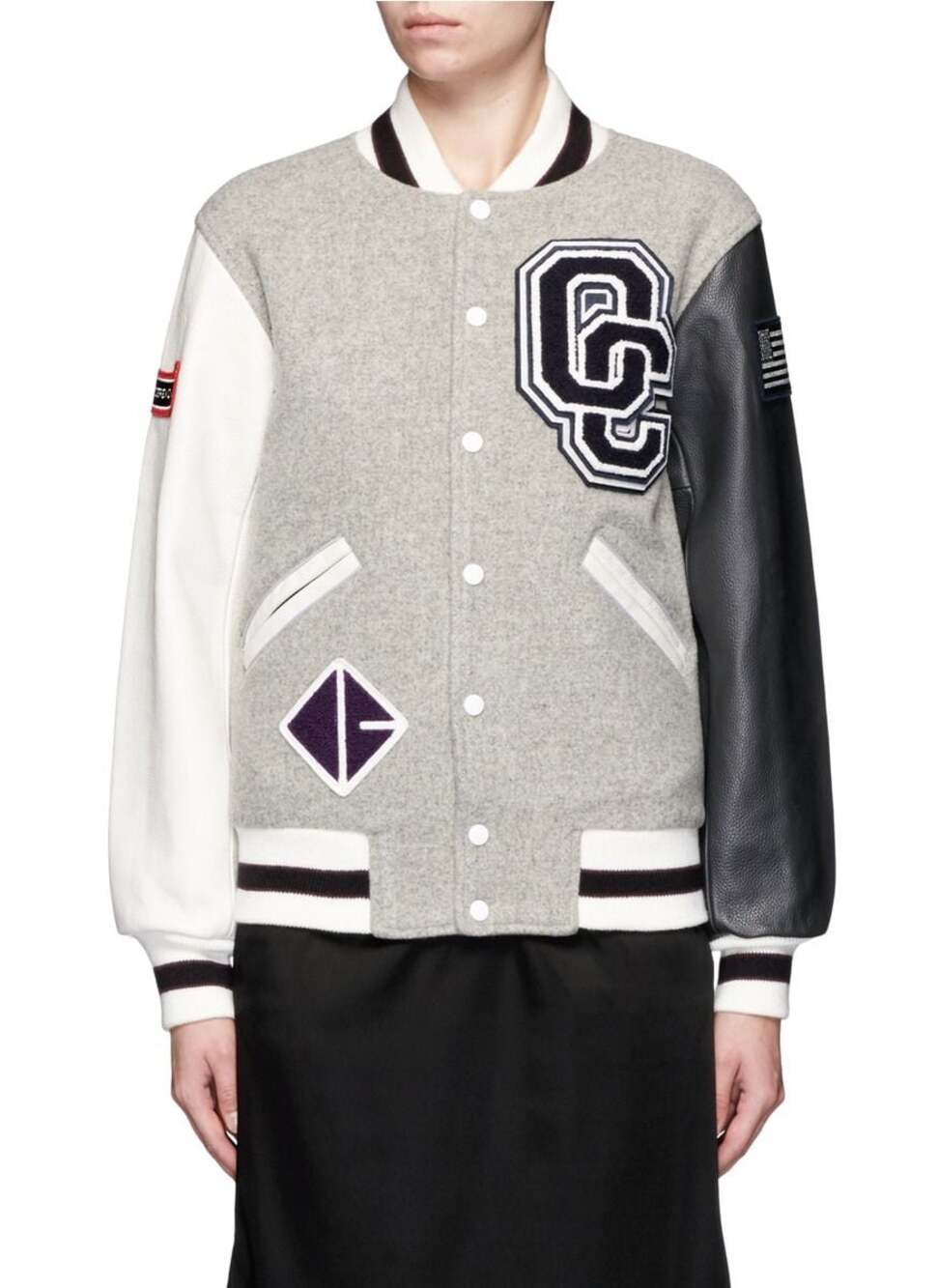 Opening Ceremony Varsity Jacket Wool Leather Patchwork size S